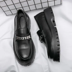 Cross border Large Sizes Men’s Retro Vintage Designer Dress Shoes Oxfords Genuine Leather Casual Pointed Toe Loafers Easy Wear