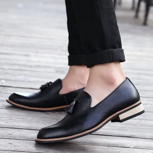 Cross border Men’s PU Shoes New Spring Casual Shoes for Men Korean style Patent PU British Business Shoes OEM Brand