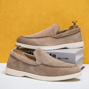 Custom Designer Unisex High Quality PU Loafers Suede Casual Flat Shoes Popular Walking Style