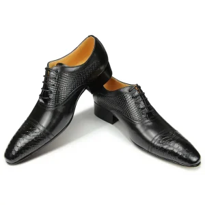 Custom Handmade Men’s Formal Lace Dress Printed Leather Oxfords Classic Autumn Fashion Height Increasing