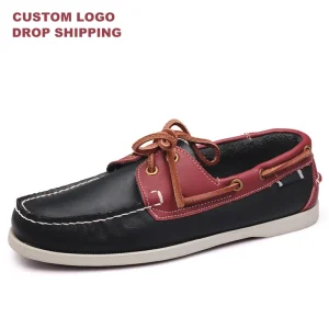 Custom Logo Boat Shoes Manufacturers Premium Leather High Quality Loafers Formal Men’s Boat Shoes for Men