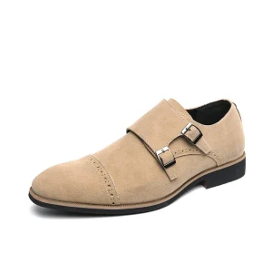 Custom Logo Fashion Men’s Leather Loafers Men Buckle Evening Office Dress Business Shoe Casual Walking Style Shoes