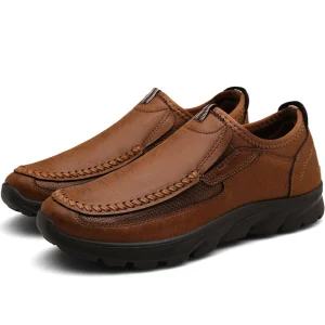 Custom Logo Leisure Men’s Casual Dress Shoes Non slip Walking Style Men Leather Loafers