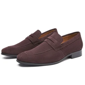 Custom Logo Male Casual Formal Shoes Oxfords Handmade Suede Leather Fashion Designer Loafers Men