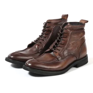 Custom Men Waterproof Light Leather Boots Fashion Men Dress Boots Shoes Soft Leather Boots