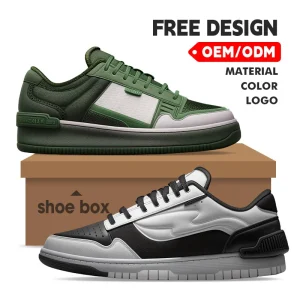Custom Men’s Basketball Shoes High Low Cut Leather Sneakers Casual Light Sport Shoes with EVA Midsole and Rubber Outsole