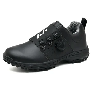Custom Men’s Genuine Leather Golf Shoes High Quality Breathable Mesh Upper Anti slip Rubber Outsole EVA Midsole Waterproof
