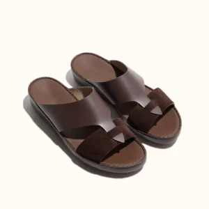 Custom Slippers Manufacturer Handmade Genuine Leather Middle East Gulf Slides Shoes Arabic Sandals Men