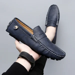 Custom Winter Walking Shoes Yellow Gold Microfiber Leather Slip On Breathable Casual Design for Men Sizes 35 48