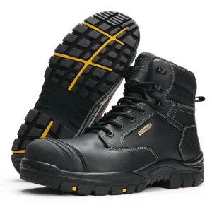 Custom Work Boots Leather Upper Anti smashing Anti static Cushioned Durable Rubber Outsole Custom Work Boots