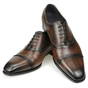 Customizable Men’s Oxford Shoes Comfortable Soft Formal Office Leather Shoe in Black Coffee Pointed Toe Style for Autumn Season
