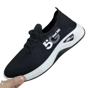Customized Colors Men’s Summer Casual Shoes Black Genuine Leather Lining Waterproof Plastic Outsole Sports Sneakers