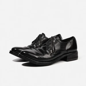 Derby Leather Lace-Up Men’s Commuter Handmade Washed Old Oxford Shoes Upturned Toe 7 cm Invisible Height Increasing Rubber