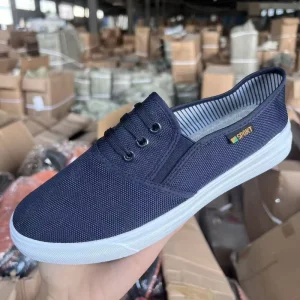 Designer Custom Men’s Shoes Casual Solid Color Breathable Slip On Canvas Shoes Black Student Shoes Sneakers