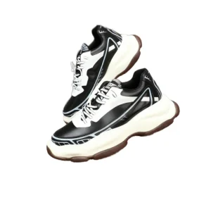 Designer High-End Trendy Thick-Soled Height-Increasing Men’s Casual Sports Shoes Skin Upper Rubber Outsole