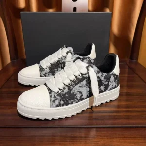 Designer Men’s Platform Walking Shoes Lace-Up Thick Sole Camouflage Printed Canvas Upper Lightweight Comfortable Autumn/Winter
