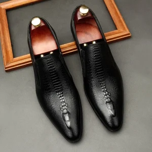 New Trend Elegant Style British Authentic Genuine Leather Men’s Cow Leather Dress Shoes Wedding Party Shoes
