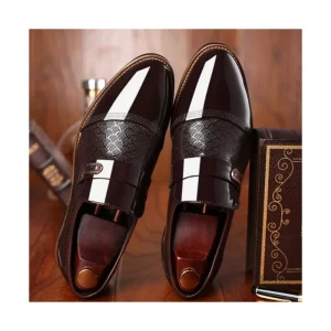 Embossed Men’s Leather Shoes Versatile Men’s Business Shoes