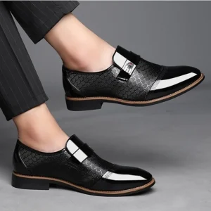 Embossed Upper Men’s Business Dress Shoes Office Walking Loafers Oxford Formal Leather Shoes