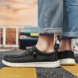 European American Casual Plus Size Canvas Shoes for Men Comfortable Lightweight Flat Shoes Anti-Slip for Spring Autumn