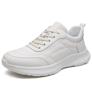 Ew Style Men’s Low Top Casual Microfiber Sneakers Comfortable Lightweight Walking Shoes Black White
