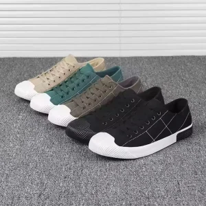FB018 Men’s Lightweight Casual Skateboard Shoes Canvas Breathable Lace Up Winter Walking Style Rubber Outsole EVA Midsole