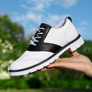 Factory Custom Logo Manufacturer Stylish Outdoor Men Leather Designer Sports Spikes Non-Slip Golf Shoes