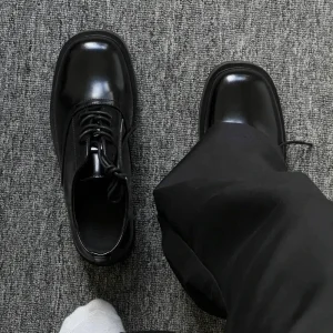 Factory Customization Logo Customization OEM ODM Derby Shoes Men’s British Style Casual 7 cm Thick Sole Height Increasing