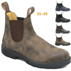 Factory Formal Men Dress Shoes Chukka Boots Neutral Chelsea Couple Boots Women’s Wear-resistant Rough Men’s Boots
