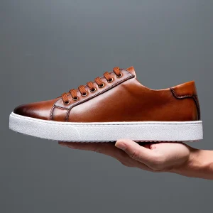 Factory New Arrival Genuine Leather Men’s Casual Shoes Customs Logo Shoes Men Big Size Men Walking Style Shoes
