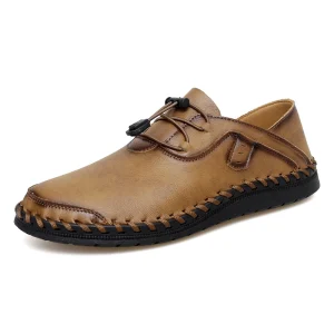 Factory Supplies Custom LOGO Service Hand Made Soft Soled Men’s Lightweight Casual Leather Driving Shoes