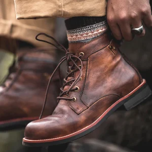 Factory high quality PU leather men’s fashion ankle boots retro trend motorcycle boots men casual shoes