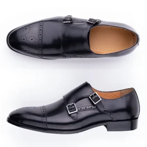 Fashion Business Men’s Formal Shoes Genuine Leather Breathable Monk Style Elegant Handmade Oxfords Leather Shoes Office & Career