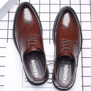 Fashion Casual Men PU Leather Dress Shoes Breathable Gentleman Shoes