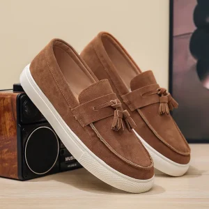 Fashion Leather Slip on Dress Shoes Hard Wearing Breathable Formal Loafers Shoes Men Convenience Men Casual Shoe Sneaker
