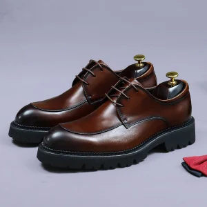 Fashion Men’s Dress Shoes Business Dress Formal Wedding Shoes Mens Oxfords Footwear High Quality Genuine Leather Shoes for Men