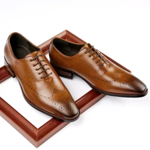 Fashion Men’s Heightening Genuine Leather Casual Walking Style Shoes Men’s Wedding Party Office Dress Shoes