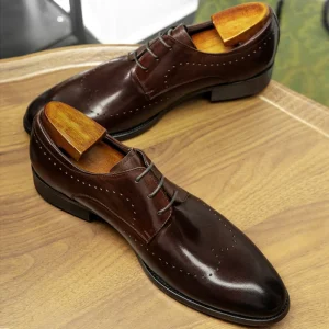 Fashion Monk Shoes RTS Breathable Genuine Leather Men’s Dress Shoes Derby Shoes