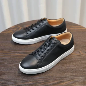 Fashion Trend Men’s Casual Shoes Genuine Cow Leather Soft Minimalist Design Shoes for Daily Wear