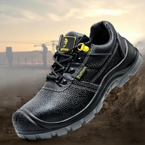 Fashionable Men’s Black Low Cut Steel Toe Anti Slip Safety Shoes High quality Industrial Work Welding Shoes Breathable Mesh