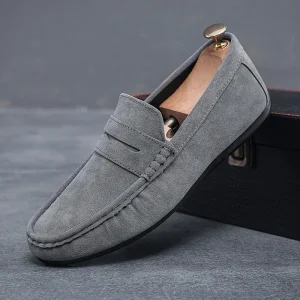 Men’s Spring Loafers Round toed Artificial Leather Breathable Slip on Leisure Driving Casual Shoes