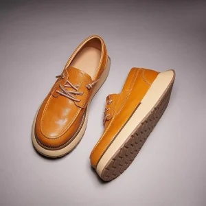 Flat heeled Comfortable Soft Sole Pure Color Fillister Head Men’s Leather Dress Walking Style Men Casual Shoes