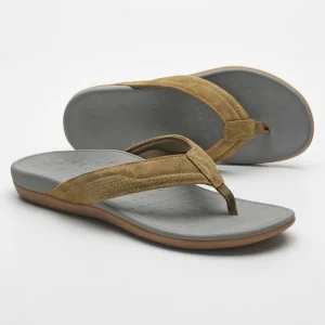 Flip Flops Sandals Orthotics Slippers Grey for Men EVA Cotton Fabric Summer Casual PVC Slippers Flat Slides Shoes