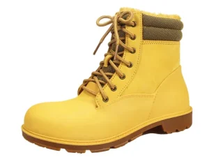 For Brand Waterproof Genuine Leather Safety Boots Steel Toe Lace-Up Work Shoes Rubber Outsole Mesh Lining