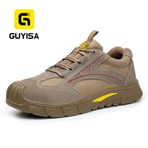 GUYISA Men’s Faux Suede Upper Work Safety Shoes with Steel Toe Summer & Winter Welding