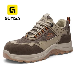GUYISA Steel Toe Safety Shoes Anti Smash Anti Puncture Microfiber Flyknit Upper MD Sole Chemical Resistant Footwear