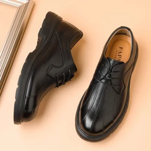 Genuine Leather Business Casual Men’s Shoes Spring New Design English Style Round-Toe Wedding Shoes