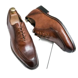 Genuine Leather Chaussures Homme Cuir Office Pure Dress Leather Shoe for Men’s Career Leather Shoes