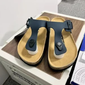 Germany Berk Style Men’s Leather Clog Popular in Europe and America Slippers with Cork Sole Cool Flat Slippers Custom Clog Shoes