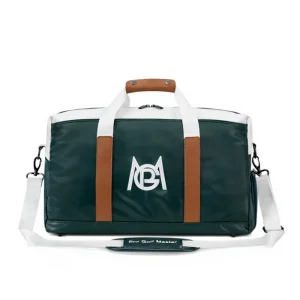 Golf Clothing Bag Men’s and Women’s PU Lightweight Travel Tote Handbag Separate Shoe Bag Zipper Closure Solid Color